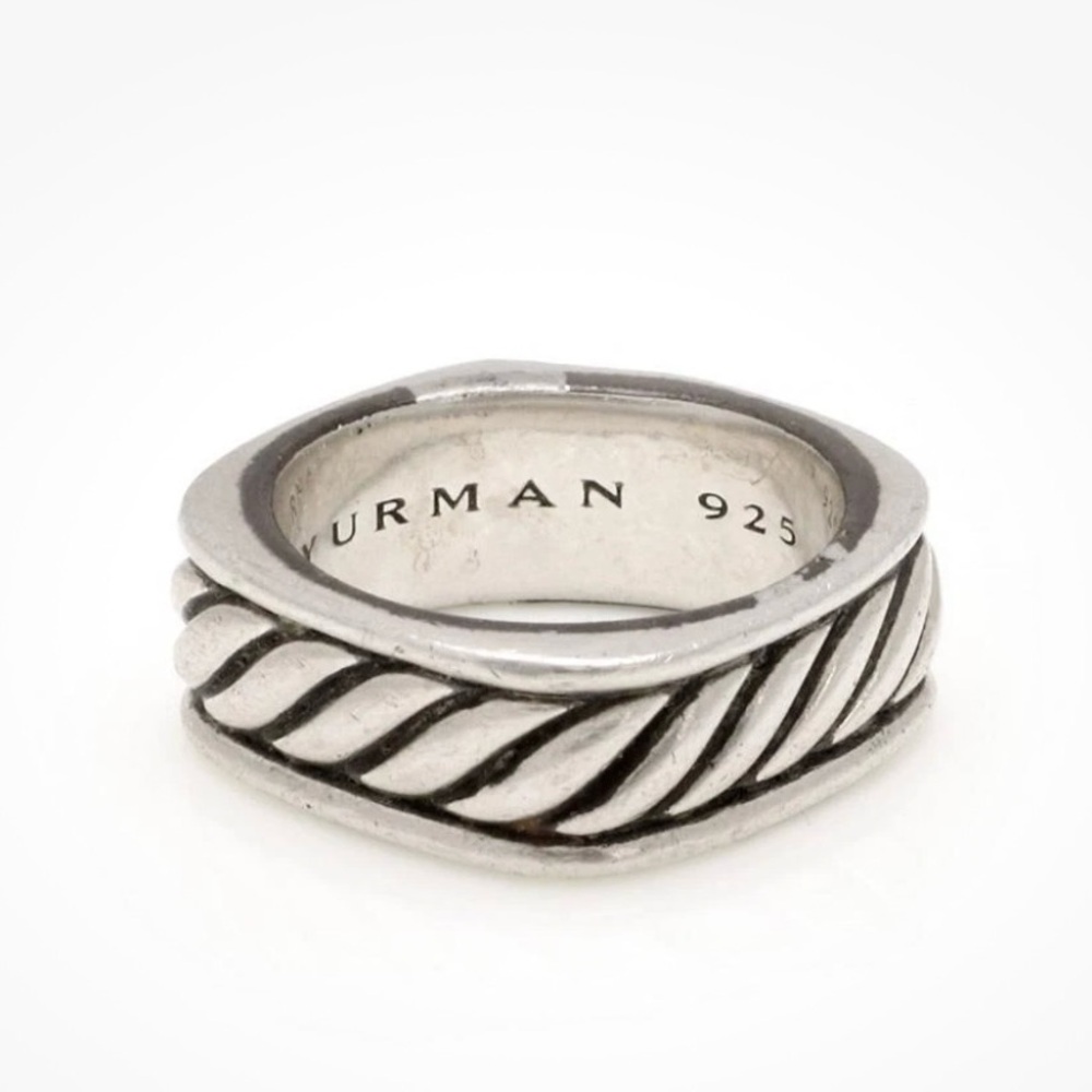 David Yurman Silver and Gold Twisted Ring